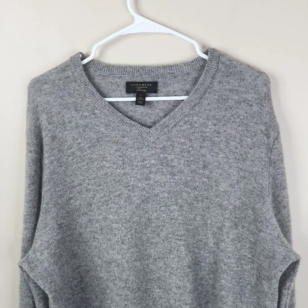 Club Room Luxury Mens 100% Fine Cashmere V-Neck Sweater Size Medium